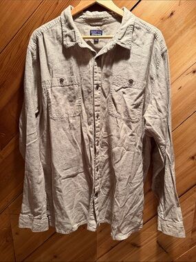 Patagonia Men's Button-Up Shirt in Light Beige